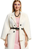 Ivory Notched Lapel Double Breasted Women Blazer