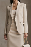 Champagne 2 Piece Notched Lapel Mermaid Midi Business Suits