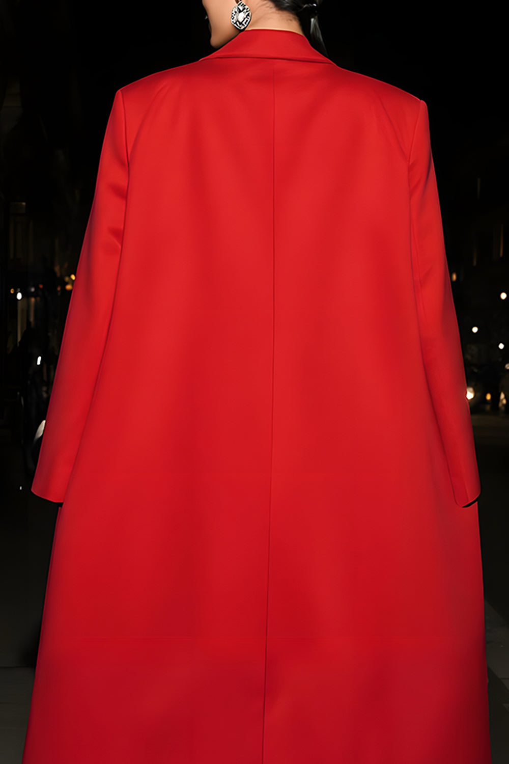 Red 2 Piece Peak Lapel Long Sleeves Long Business Suits