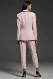 Pink 2 Piece Notched Lapel Slim Fit Long Sleeves Business Suits
