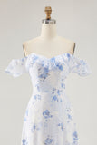 Pink Floral Chiffon Tiered Asymmetrical Wedding Guest Dress with Ruffles