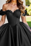 Black Tulle Corset A Line Short Homecoming Dress