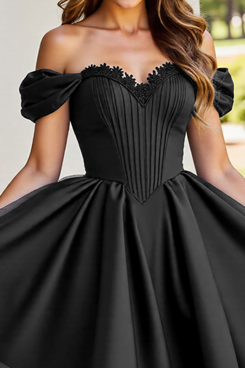 Black Tulle Corset A Line Short Homecoming Dress