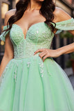 Blush A Line Corset Tulle Short Homecoming Dress with Lace