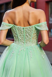 Blush A Line Corset Tulle Short Homecoming Dress with Lace