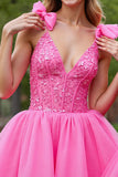 Lilac Corset A Line Tulle Short Homecoming Dress with Appliques