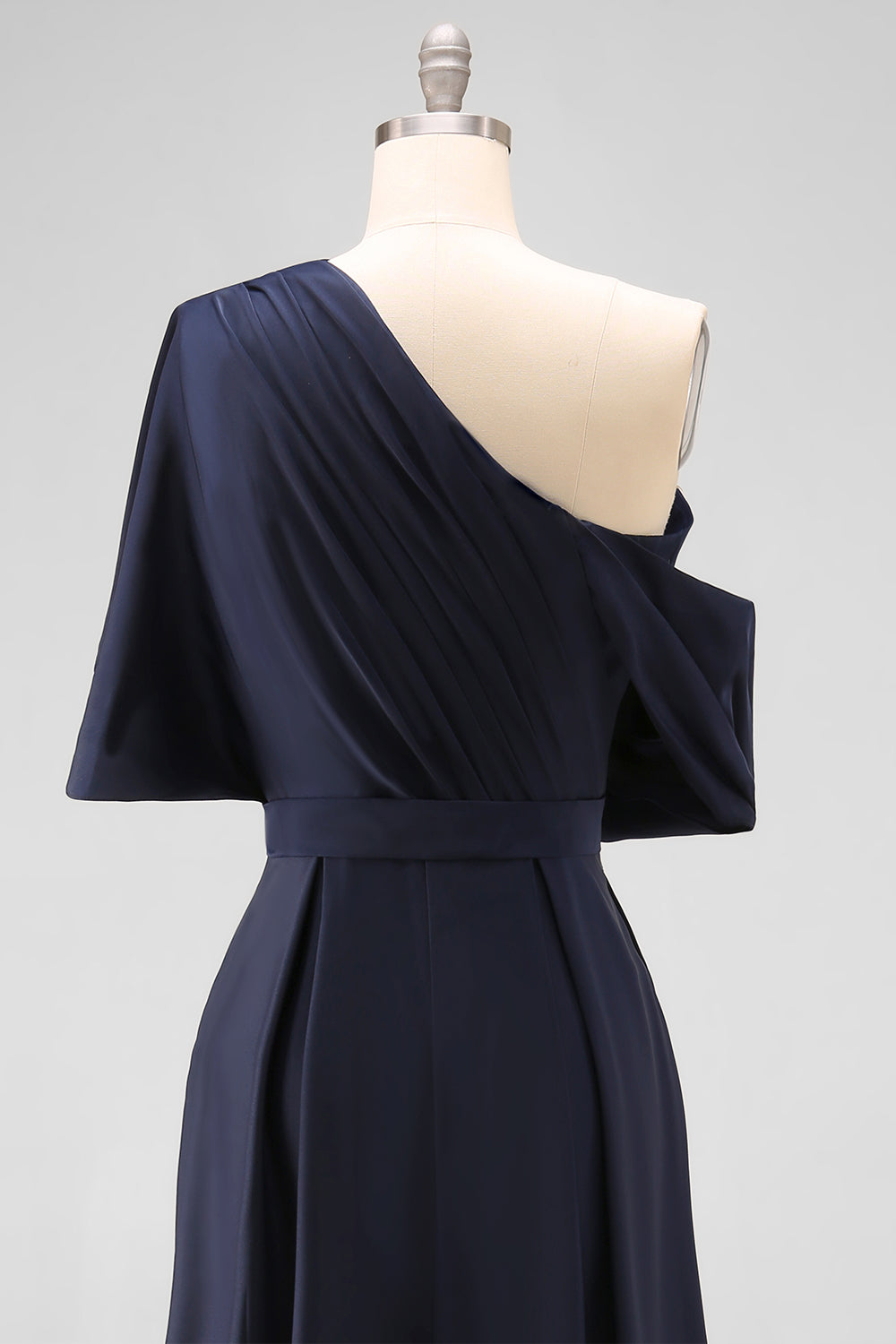 Black A Line Long Satin Mother of the Bride Dress with Pockets
