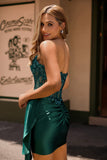 Sparkly Burgudny Corset Tight Short Homecoming Dress with Sequins