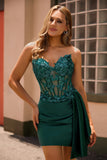 Sparkly Burgudny Corset Tight Short Homecoming Dress with Sequins