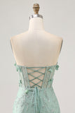 Sparkly Sage Floral Sweetheart Corset Tight Short Homecoming Dress with Beading