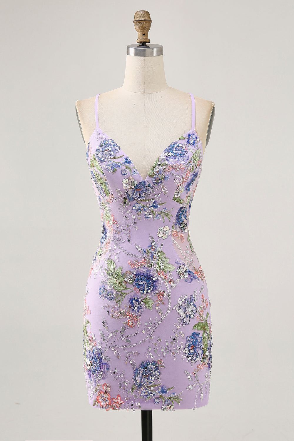 Sparkly Black Tight Floral Short Homecoming Dress with Seuqins