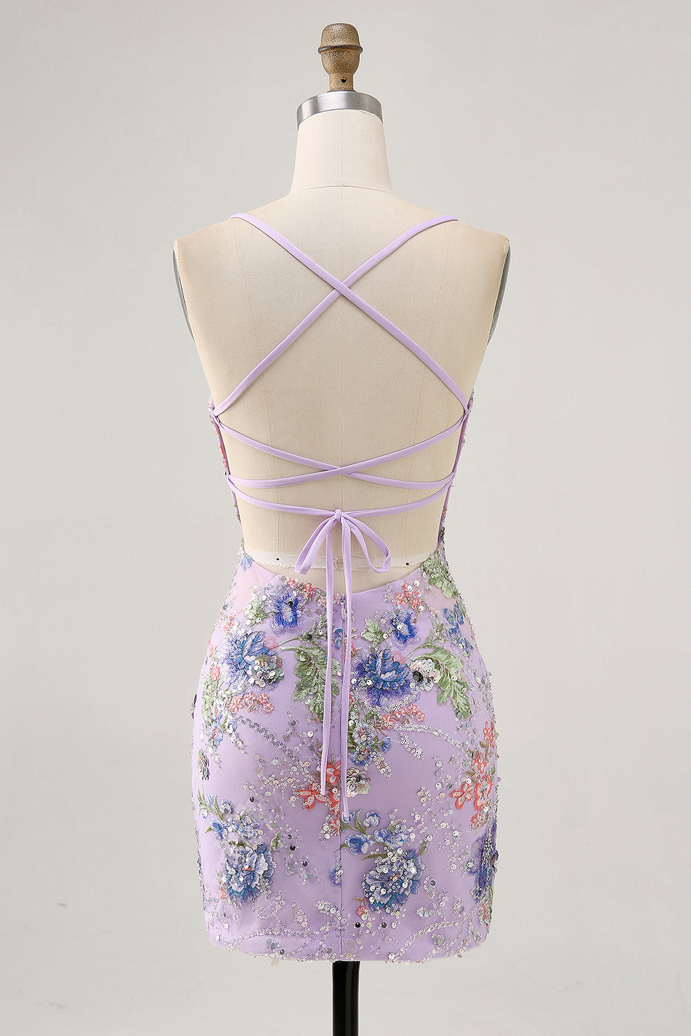 Sparkly Pink Floral Tight Short Homecoming Dress with Beading
