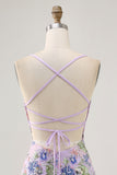 Sparkly Pink Floral Tight Short Homecoming Dress with Beading