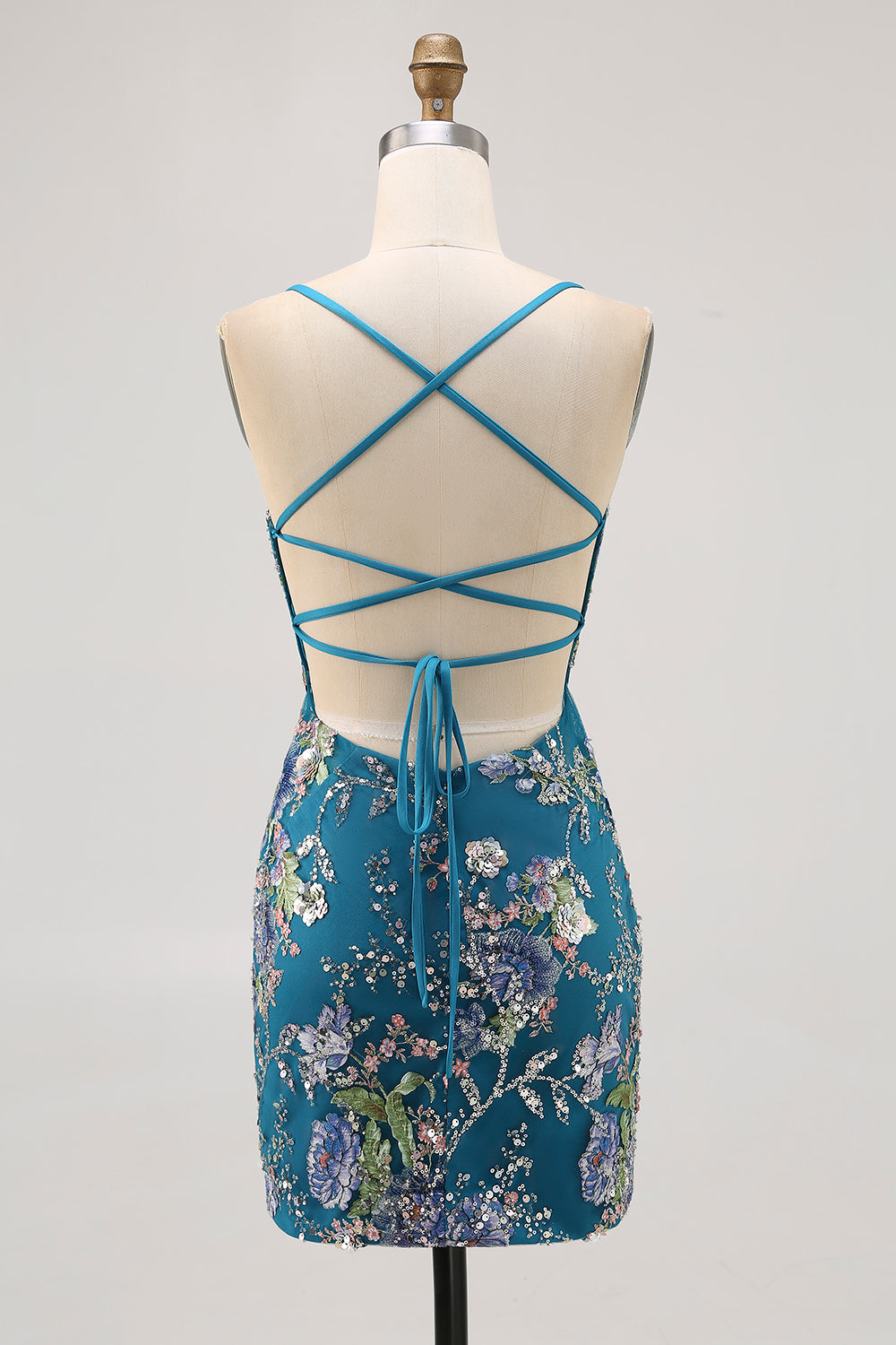 Sparkly Black Tight Floral Short Homecoming Dress with Seuqins