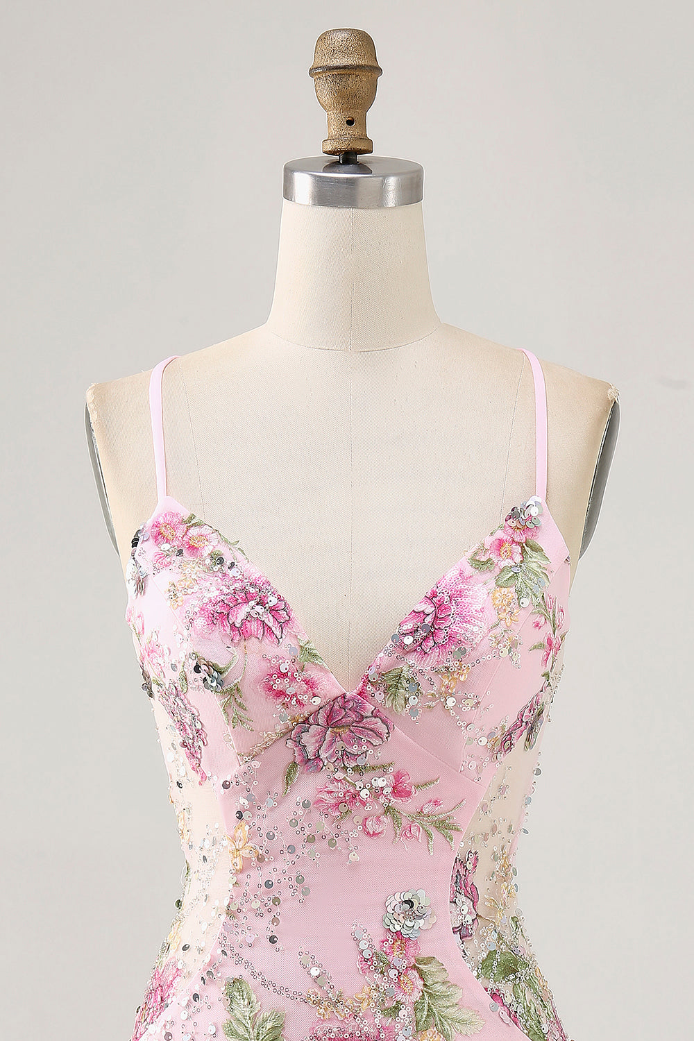 Sparkly Pink Floral Tight Short Homecoming Dress with Beading