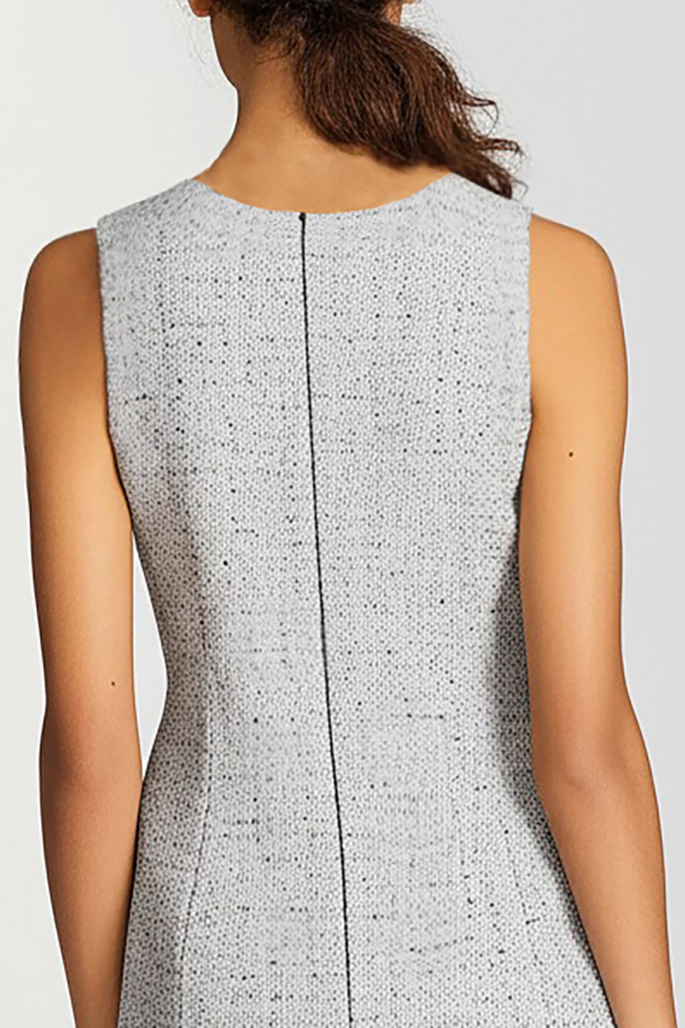 Grey V-Neck Bodycon Short Work Dress with Bottons