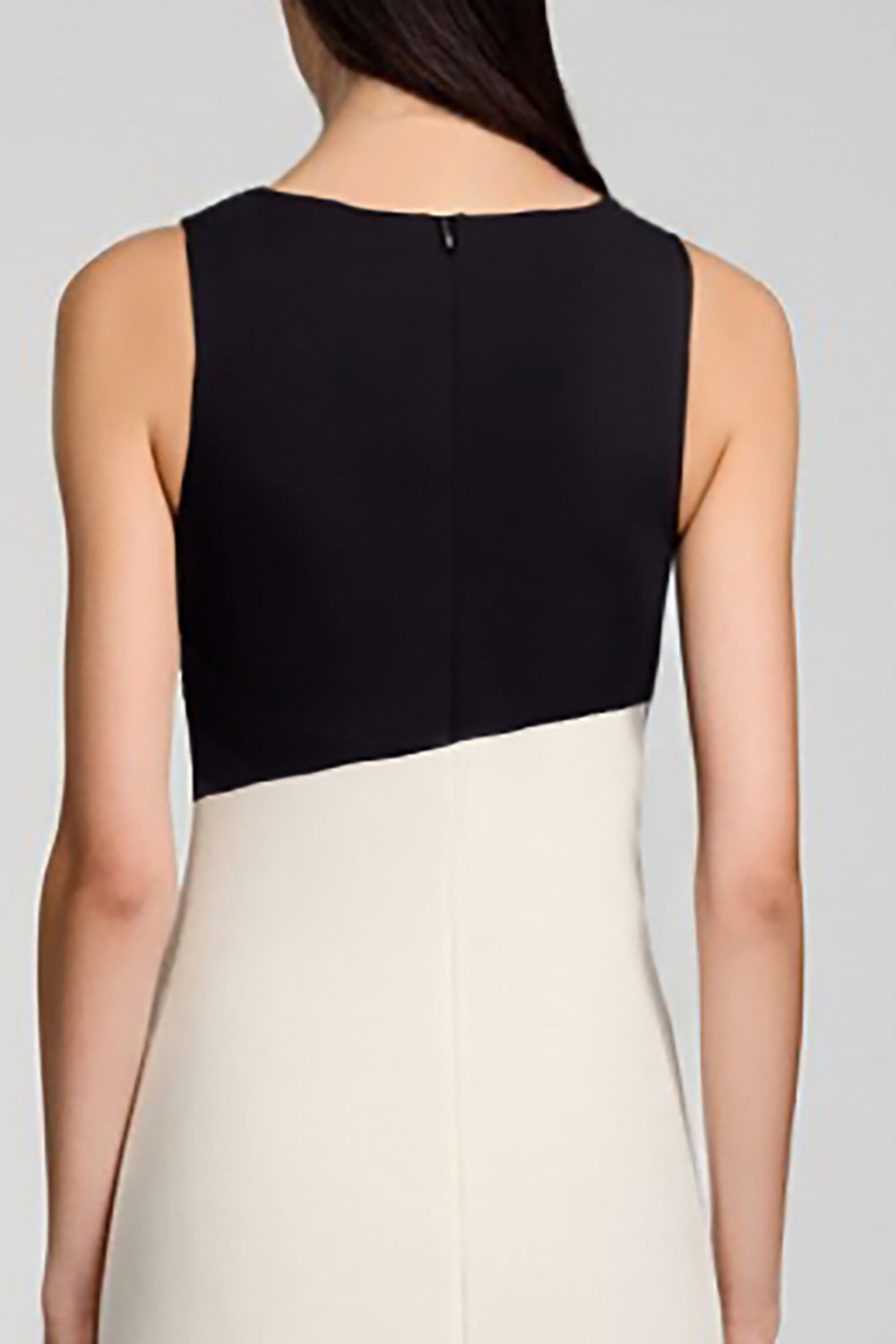 Black and White Satin Midi Cocktail Dress with Ruffles