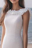 Sparkly Ivory Sequin Bodycon Ruffled Midi Engagement Dress