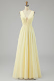 Chiffon Ivory Ruched Deep V-Neck Beach Maxi Engagement Dress