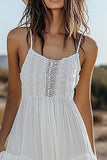 Chiffon Ivory Asymmetrical Boho Western Wedding Dress with Lace