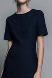 Black Tweed Ruffled Short Pageant Interview Outfits with Sleeves