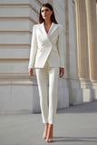 Ivory 2 Piece Tight Leg Business Suits with Sleeves