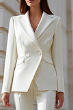 Ivory 2 Piece Tight Leg Business Suits with Sleeves