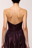 Simple Coffee Strapless Sheath Long Evening Dress