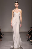 Elegant Ivory Sweetheart Sheath Ruched Long Evening Dress