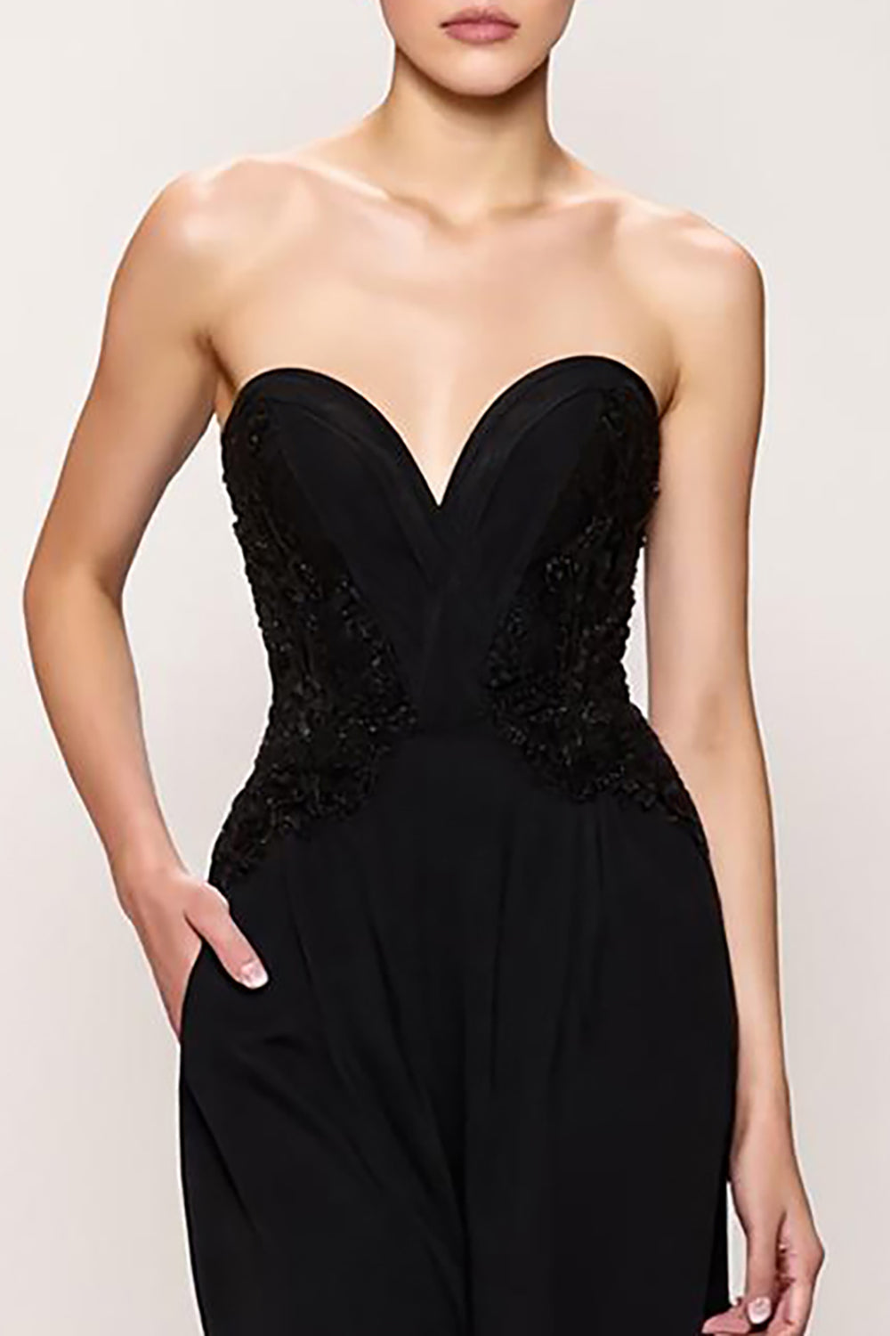 Simple Black Sweetheart Sheath Long Evening Dress with Slit