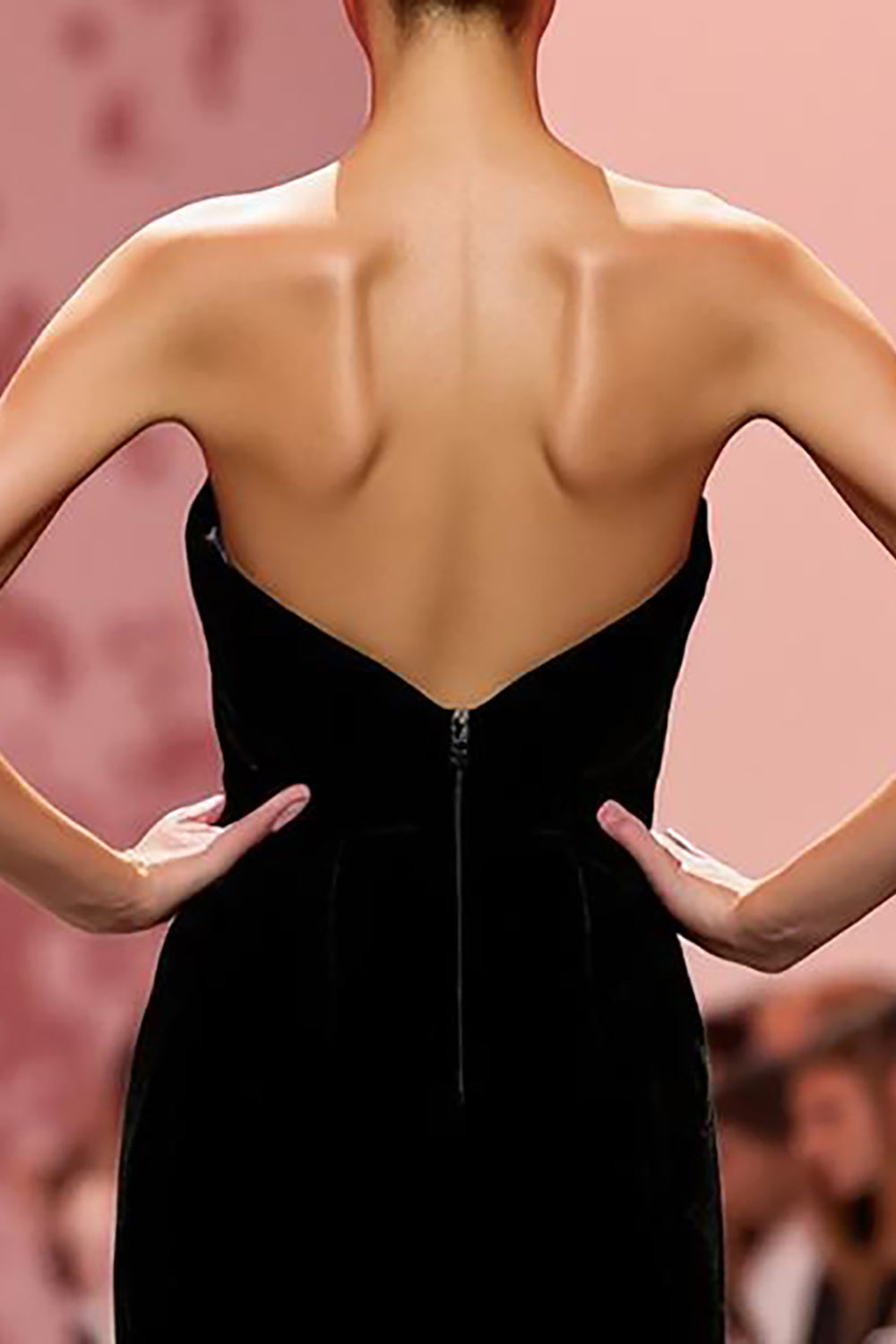 Black Velvet Mermaid Strapless Long Holiday Party Dress