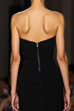 Simple Black Strapless Sheath Long Evening Dress