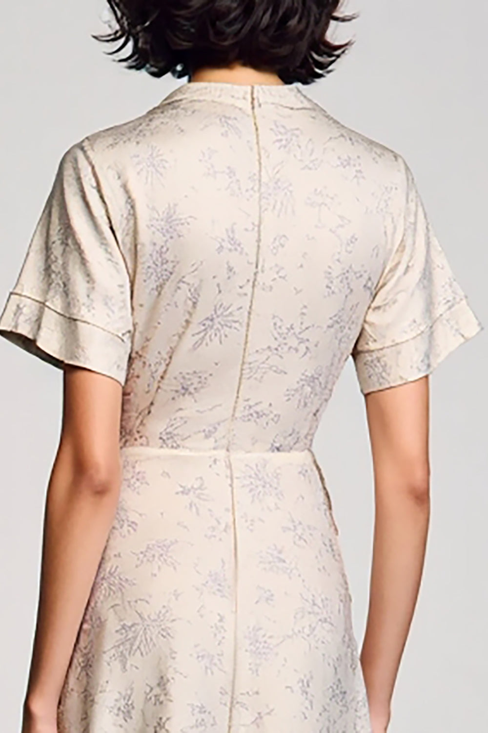 Apricot Notched Lapel A Line Wedding Guest Dress with Sleeves