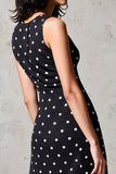 Polka Dot Black V-Neck Chiffon Long Wedding Guest Dress