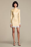 Champgane Bodycon Long Sleeves Wedding Guest Dres