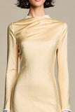 Champgane Bodycon Long Sleeves Wedding Guest Dres
