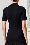 Black A Line Collar Neck Wedding Guest Dress with Sleeves