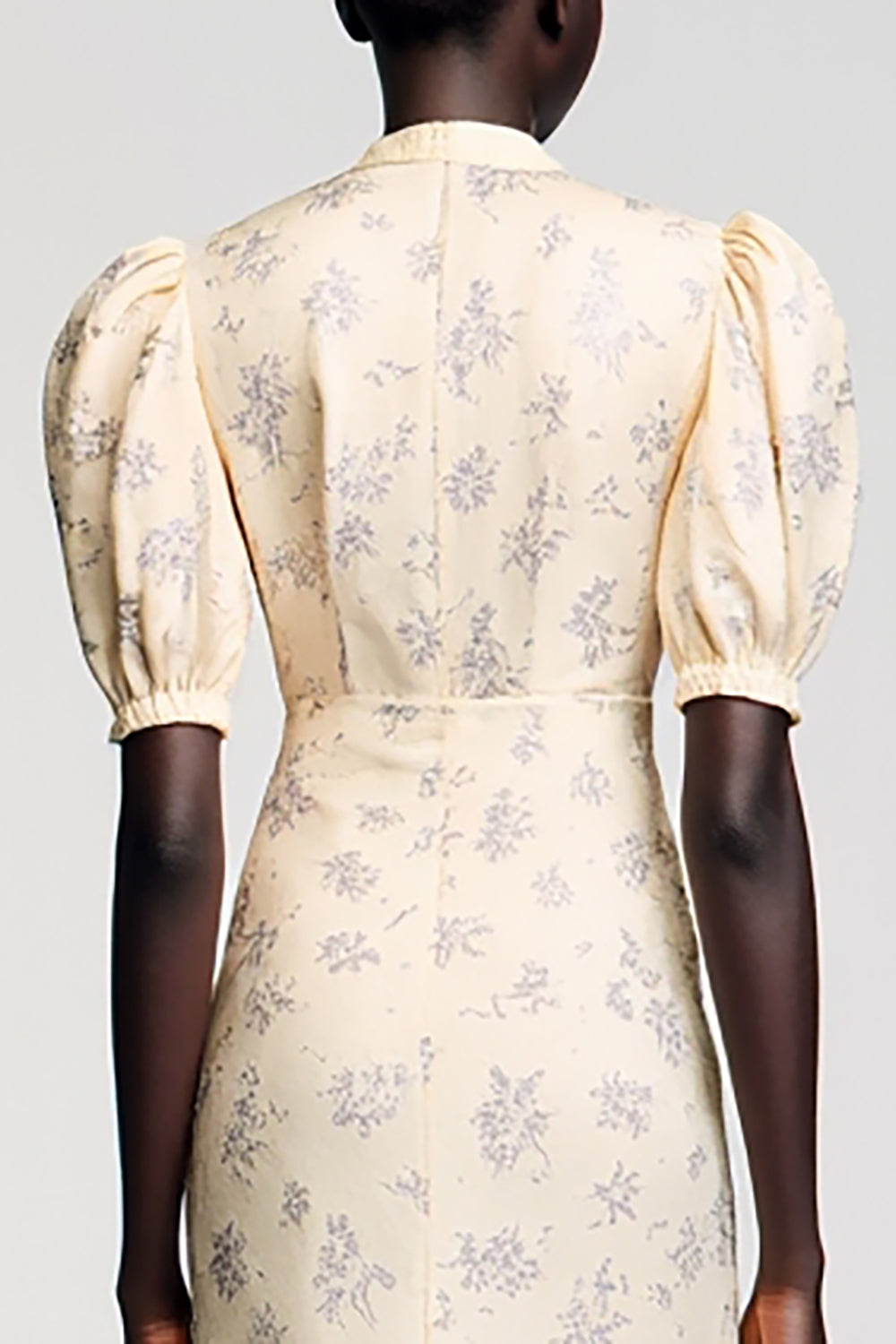 Ivory Satin Midi Wedding Guest Dress with Sleeves