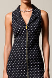 Black Polka Dot Long Chiffon Wedding Guest Dress
