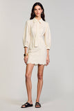 Ivory Lace Short Wedding Guest Dress with Sleeves