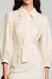 Ivory Lace Short Wedding Guest Dress with Sleeves
