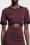 Dark Red Sheath Satin Wedding Guest Dress with Sleeves