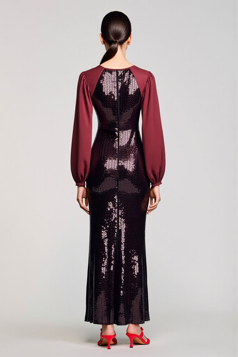 Sparkly Black Sequins Sheath Wedding Guest Dress