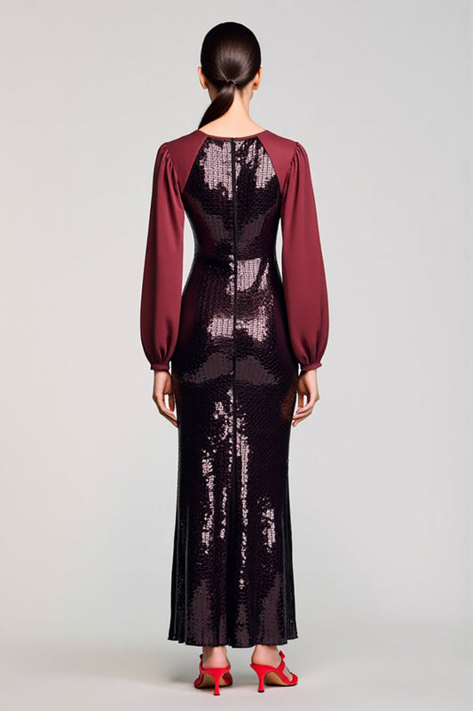 Sparkly Black Sequins Sheath Wedding Guest Dress