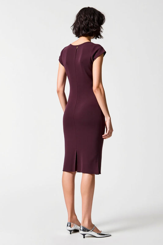 Dark Red Sheath Chiffon Wedding Guest Dress