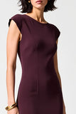 Dark Red Sheath Chiffon Wedding Guest Dress