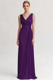 Black V Neck Long Sheath Evening Dress with Ruffles