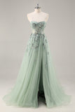 Sparkly Navy Corset Sweetheart Long Prom Dress with Appliques