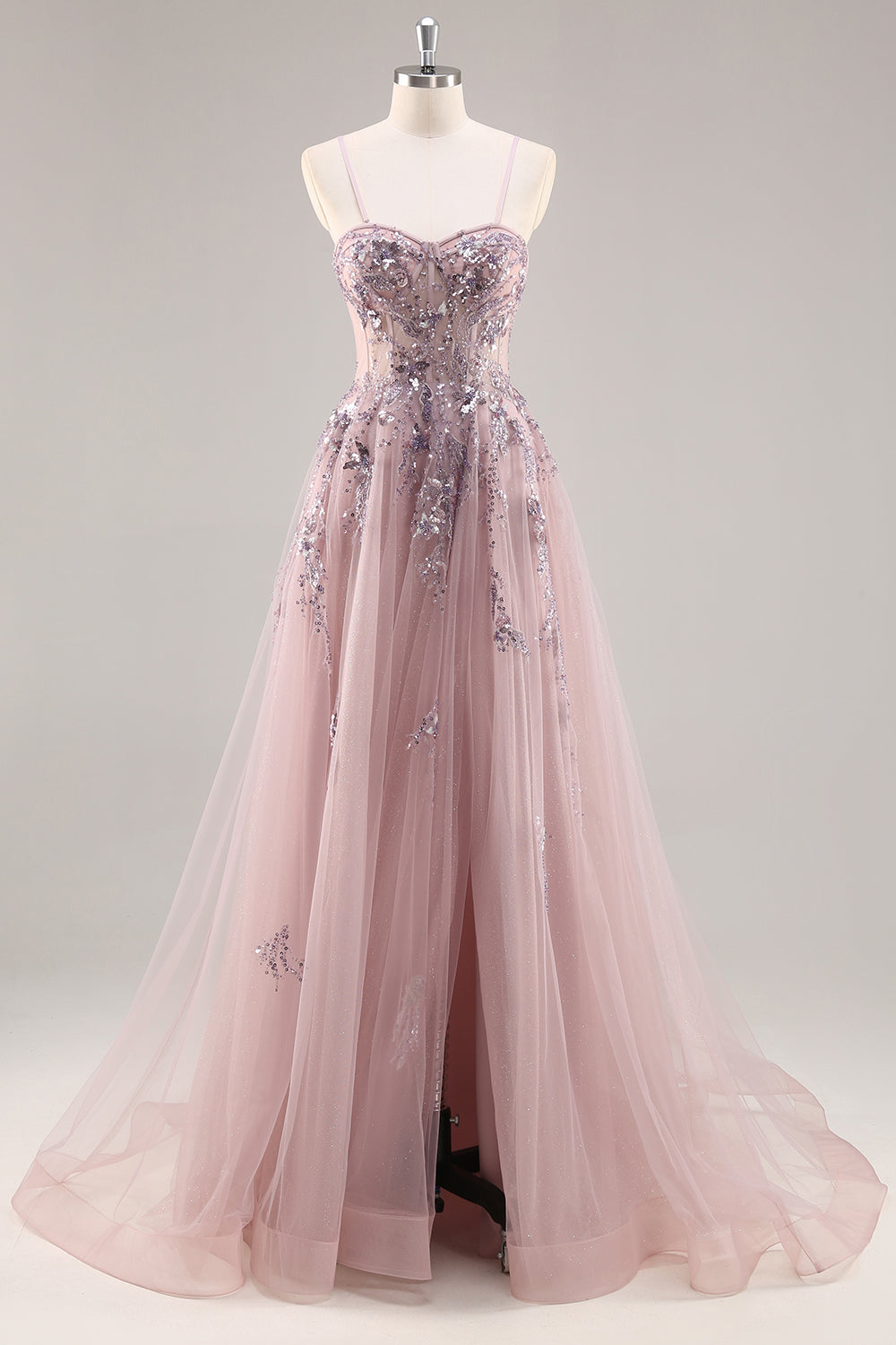 Sparkly Navy Corset Sweetheart Long Prom Dress with Appliques