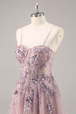 Sparkly Navy Corset Sweetheart Long Prom Dress with Appliques